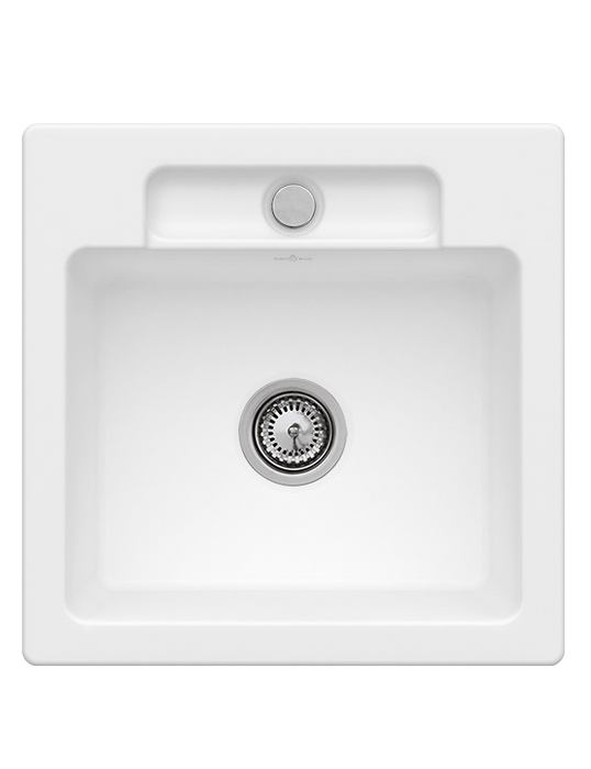 Мийка для кухні Villeroy & Boch Siluet 50 S Flat 49х49 см кераміка stone white 33451FRW