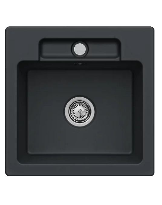 Мийка для кухні Villeroy & Boch Siluet 50 S Flat 49х49 см кераміка ebony 33451FS5
