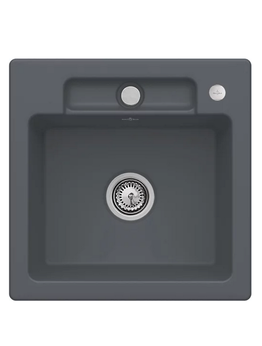 Мийка для кухні Villeroy & Boch Siluet 50 S Flat 49х49 см кераміка graphite 33452Fi4