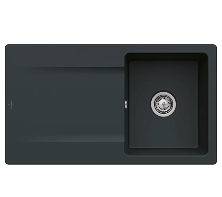 Мийка для кухні Villeroy & Boch Siluet 50 Flat 88х49 см кераміка ebony 33351FS5