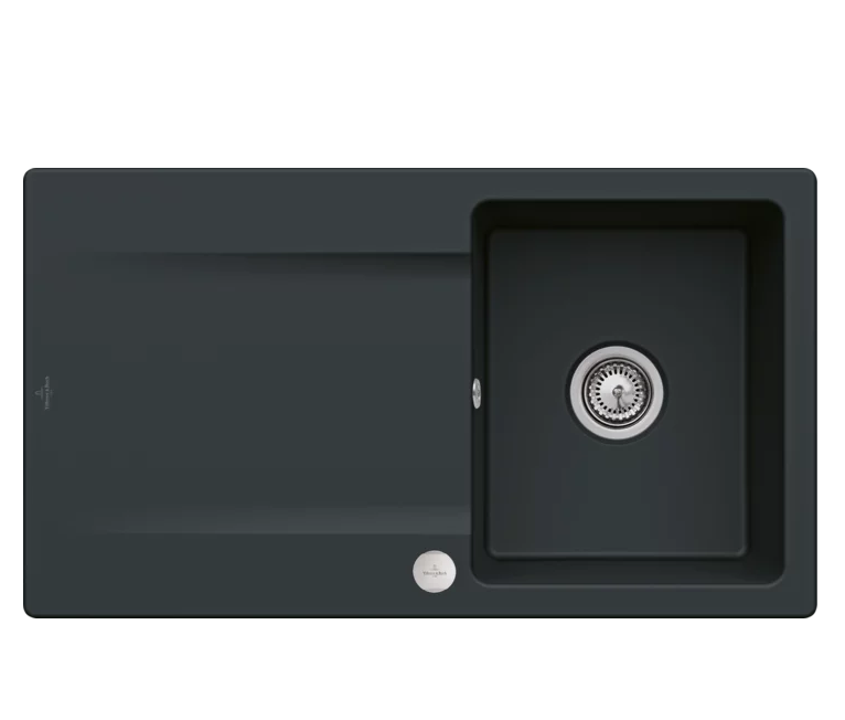 Мийка для кухні Villeroy & Boch Siluet 50 Flat 88х49 см кераміка ebony 33352FS5