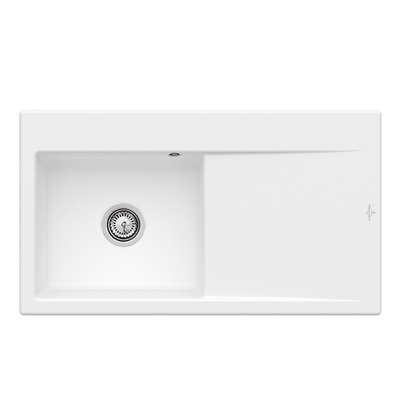 Мийка для кухні Villeroy & Boch Subway Style 50 Flat 88х49 см чаша зліва кераміка stone white 33522FRW