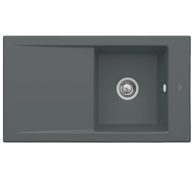 Мойка для кухни Villeroy & Boch Timeline 50 Flat 86,5х47,5 см керамика graphite 33071Fi4