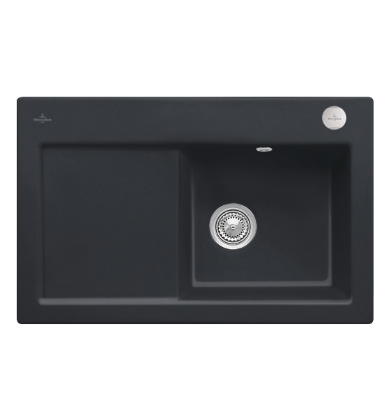 Мийка для кухні Villeroy & Boch Subway 45 Flat 74,5х47,5 см чаша справа кераміка ebony 67142FS5