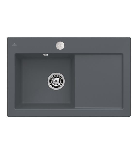 Мойка для кухни Villeroy & Boch Subway 45 Flat 74,5х47,5 см чаша слева керамика graphite 67722Fi4