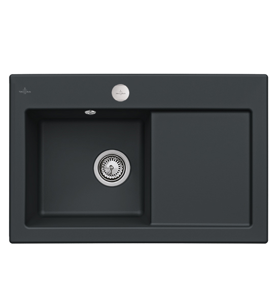 Мойка для кухни Villeroy & Boch Subway 45 Flat 74,5х47,5 см чаша слева керамика ebony 67722FS5
