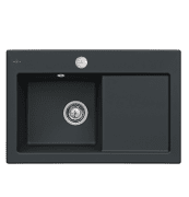 Мийка для кухні Villeroy & Boch Subway 45 Flat 74,5х47,5 см чаша зліва кераміка ebony 67722FS5