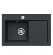 Мийка для кухні Villeroy & Boch Subway 45 Flat 74,5х47,5 см чаша зліва кераміка ebony 67722FS5