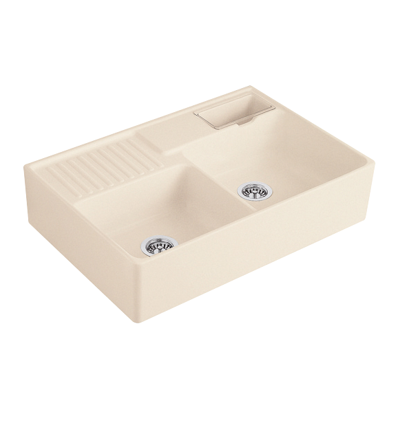 Мийка для кухні Villeroy & Boch Double-bowl sink подвійна 89,5х63 см кераміка ivory 632391FU