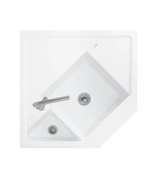 Мойка для кухни Villeroy & Boch Monumentum угловая 89,6х89,6 см керамика white alpin 330301R1