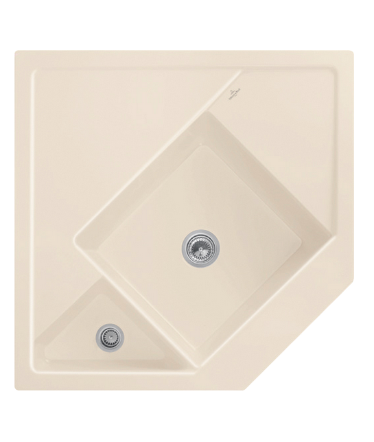 Мойка для кухни Villeroy & Boch Monumentum угловая 89,6х89,6 см керамика ivory 330301FU