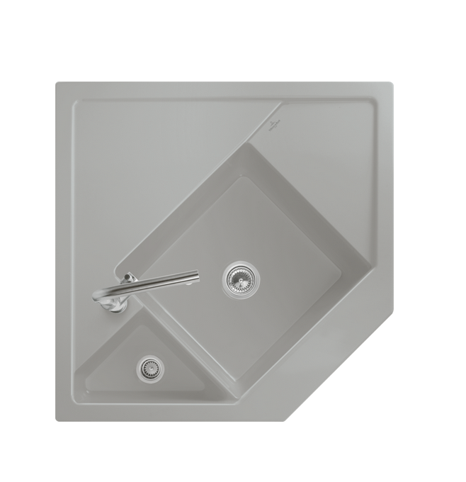 Мийка для кухні Villeroy & Boch Monumentum кутова 89,6х89,6 см кераміка fossil 330301KD