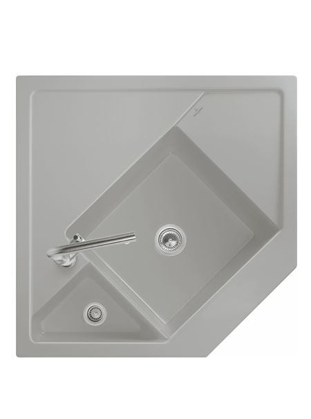 Мойка для кухни Villeroy & Boch Monumentum угловая 89,6х89,6 см керамика almond 330301AM