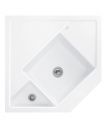 Мийка для кухні Villeroy & Boch Monumentum кутова 89,6х89,6 см кераміка snow white 330301KG