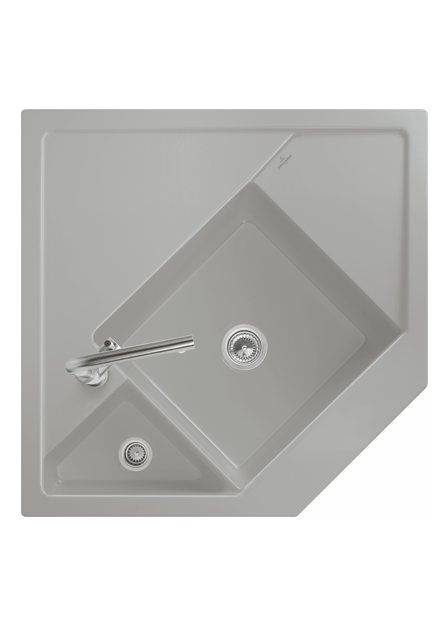 Мийка для кухні Villeroy & Boch Monumentum кутова 89,6х89,6 см кераміка almond 330302AM