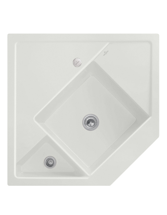 Мийка для кухні Villeroy & Boch Monumentum кутова 89,6х89,6 см кераміка steam 330302SM