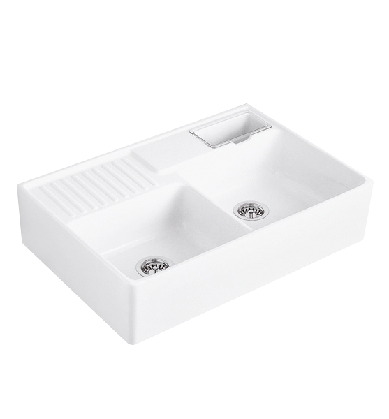 Мойка для кухни Villeroy & Boch Double-bowl sink двойная 89,5х63 см керамика stone white 632391RW