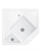 Мийка для кухні Villeroy & Boch Monumentum кутова 89,6х89,6 см кераміка snow white 330302KG