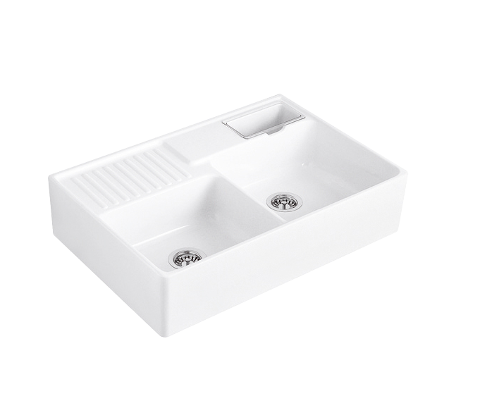 Мийка для кухні Villeroy & Boch Double-bowl sink подвійна 89,5х63 см кераміка white alpin 632392R1