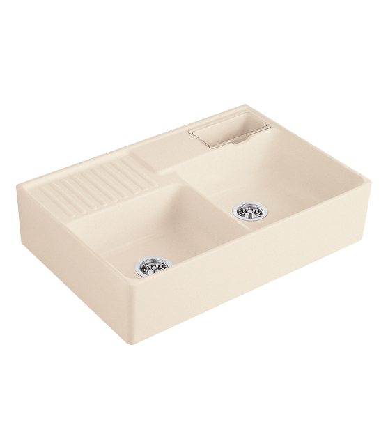 Мийка для кухні Villeroy & Boch Double-bowl sink подвійна 89,5х63 см кераміка ivory 632392FU