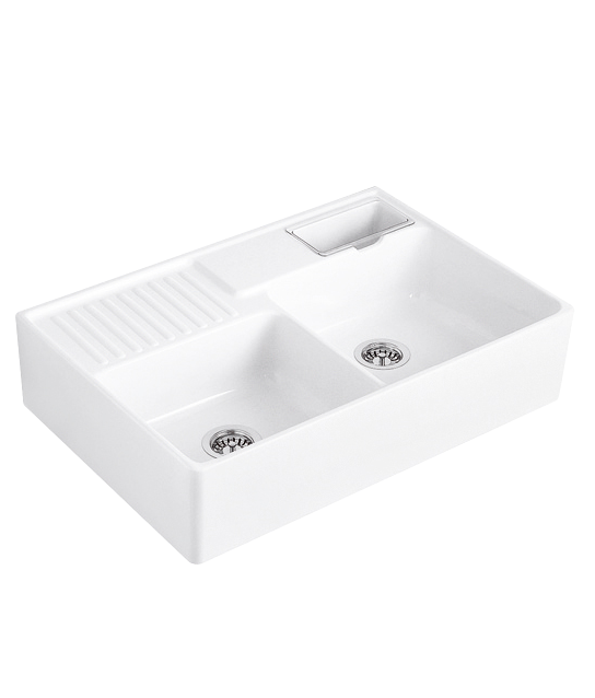 Мийка для кухні Villeroy & Boch Double-bowl sink подвійна 89,5х63 см кераміка snow white 632391KG