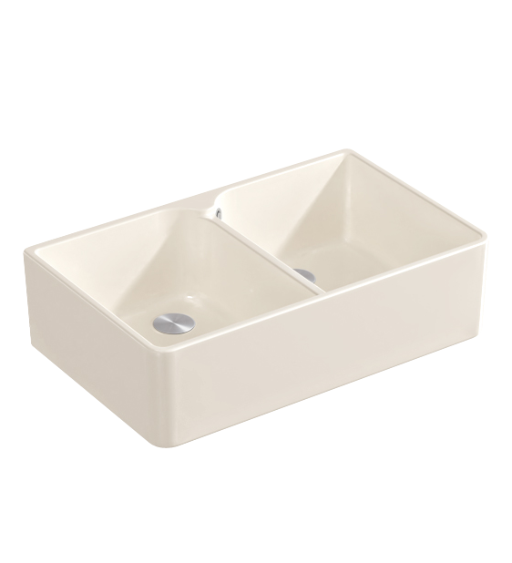 Мийка для кухні Villeroy & Boch Farmhouse 80 X подвійна 79,5х50 см кераміка crema 638001KR