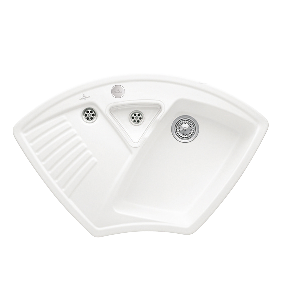 Мийка для кухні Villeroy & Boch Arena Corner 97,5х62,5 см кераміка stone white 672902RW