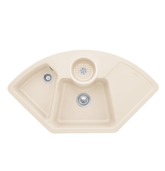 Мийка для кухні Villeroy & Boch Solo Corner 107,5х60 см кераміка ivory 670801FU