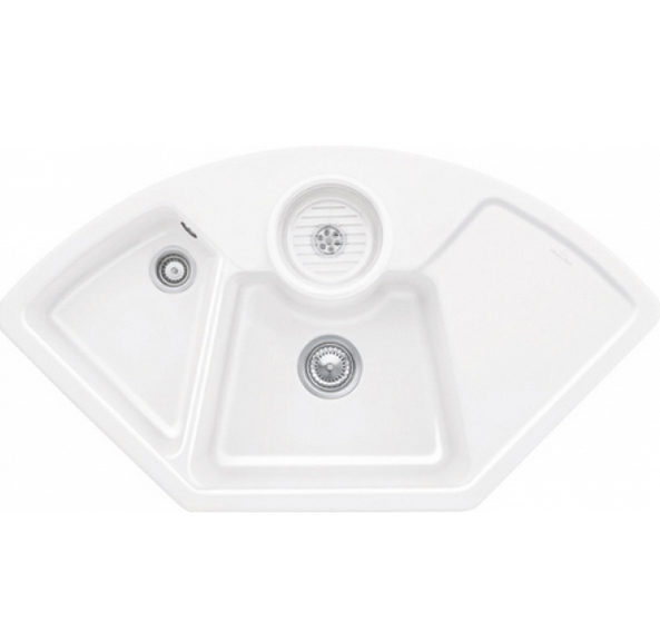 Мийка для кухні Villeroy & Boch Solo Corner 107,5х60 см кераміка stone white 670801RW