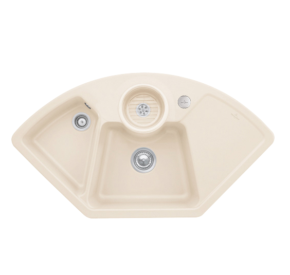 Мийка для кухні Villeroy & Boch Solo Corner 107,5х60 см кераміка ivory 670802FU