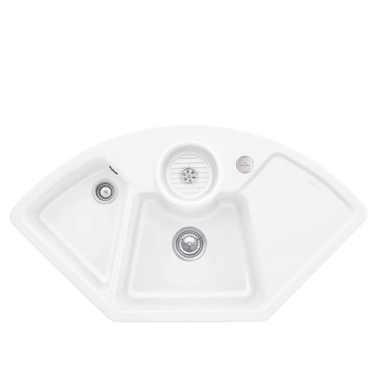 Мийка для кухні Villeroy & Boch Solo Corner 107,5х60 см кераміка stone white 670802RW