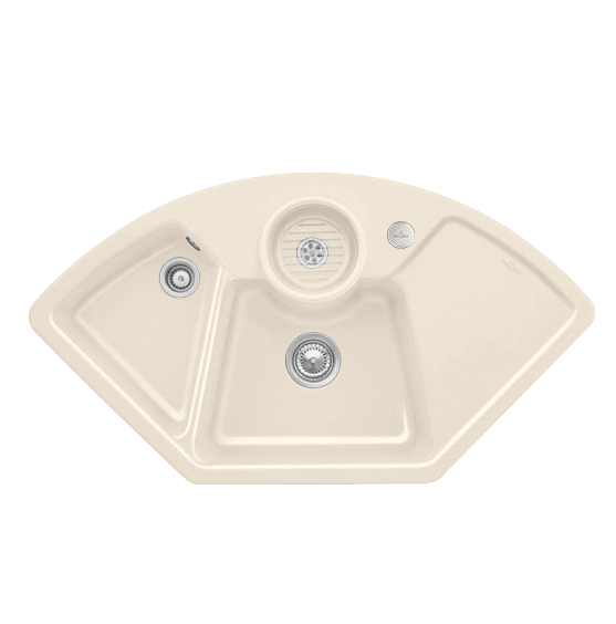Мийка для кухні Villeroy & Boch Solo Corner 107,5х60 см кераміка crema 670802KR
