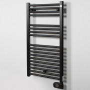 Електричний полотенцесушитель Zehnder Aura 906 х 500 мм 500W з програмованим теном чорний матовий