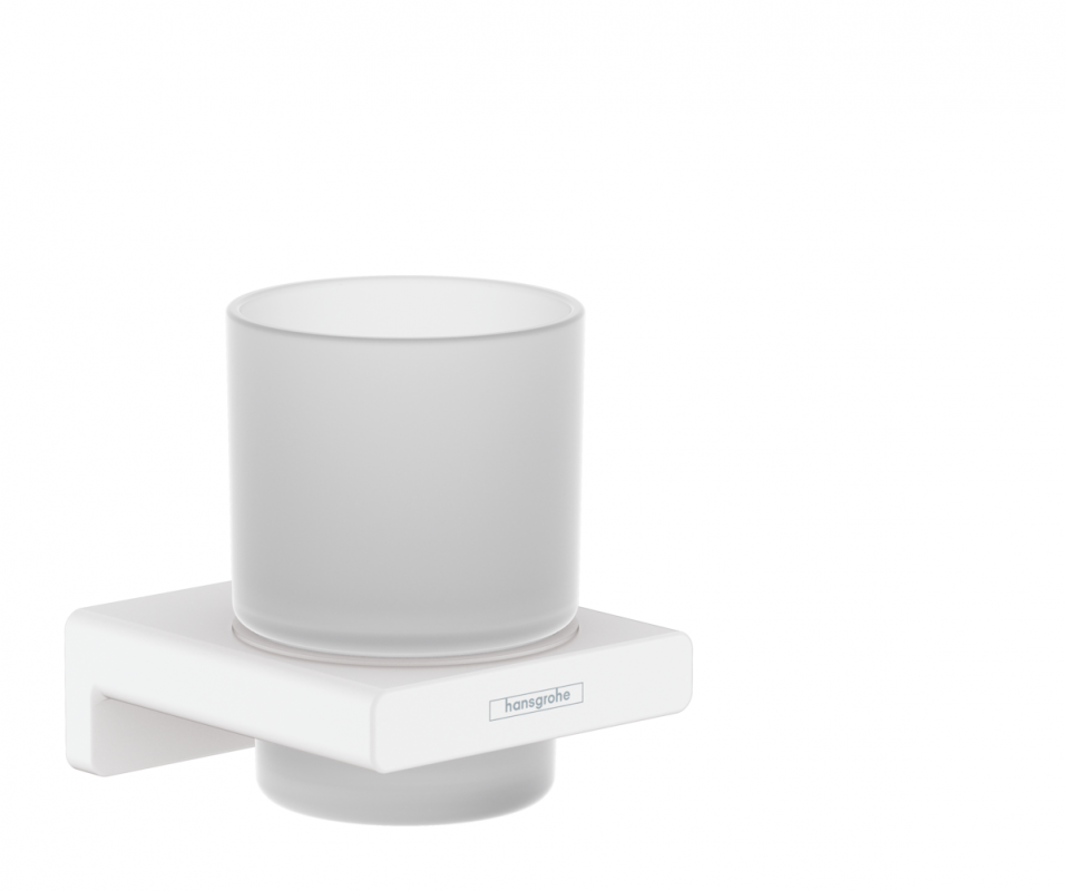 Стакан для зубных щеток Hansgrohe AddStoris стекло/металл белый матовый 41749700