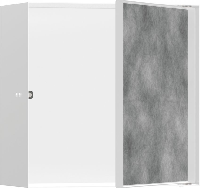 Настенная ниша с дверцей под плитку Hansgrohe XtraStoris Rock 30х30х14 см белый матовый 56091700