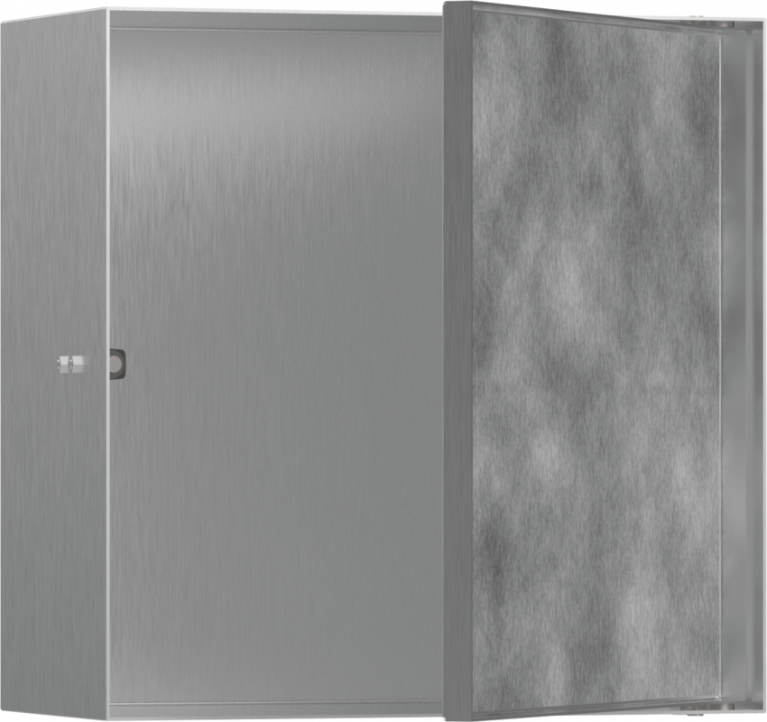 Настенная ниша с дверцей под плитку Hansgrohe XtraStoris Rock 30х30х14 см нержавеющая сталь 56091800