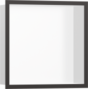 Настенная ниша с рамкой Hansgrohe XtraStoris Individual 30х30х10 см белый матовый/черный матовый хром 56099340