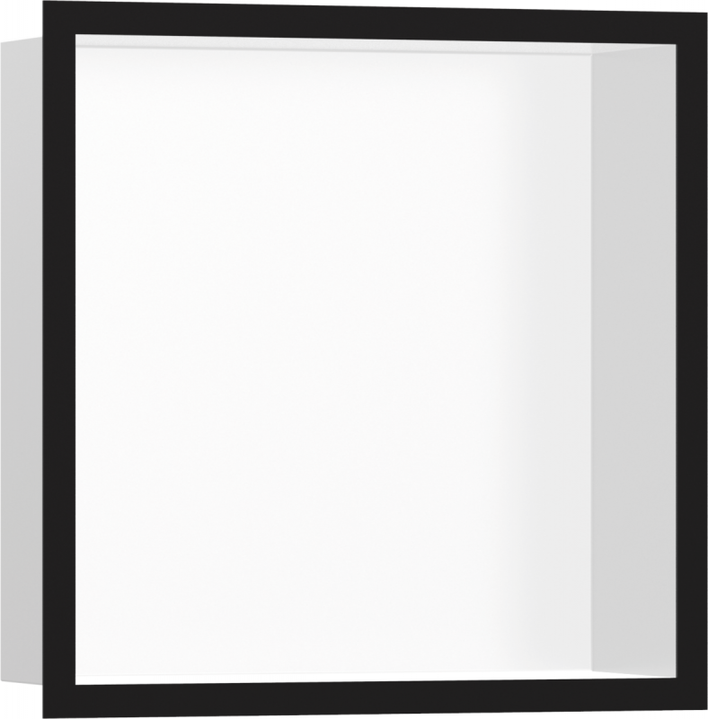 Настенная ниша с рамкой Hansgrohe XtraStoris Individual 30х30х10 см белый матовый/черный матовый 56099670