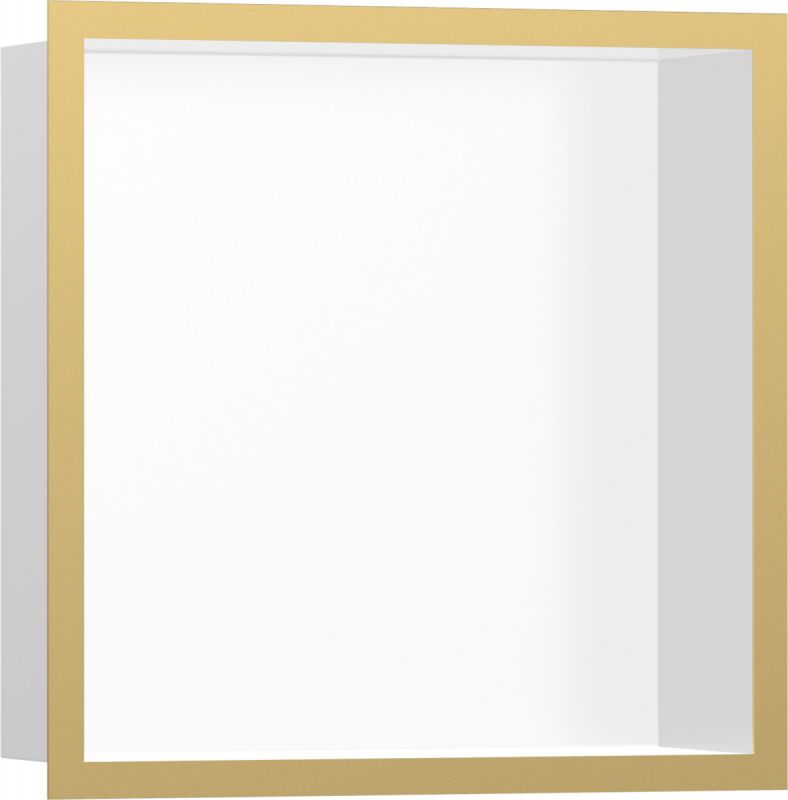 Настенная ниша с рамкой Hansgrohe XtraStoris Individual 30х30х10 см белый матовый/золото 56099990