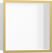 Настенная ниша с рамкой Hansgrohe XtraStoris Individual 30х30х10 см белый матовый/золото 56099990