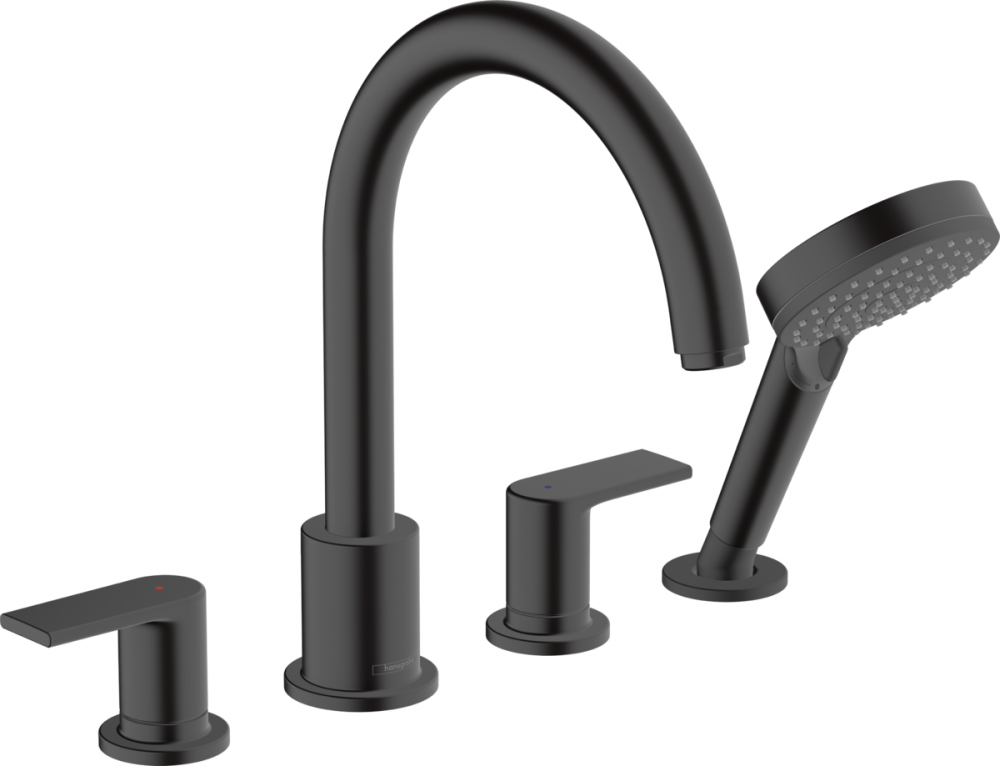 Змішувач на борт ванни Hansgrohe Vernis Shape на 4 отвори чорний матовий 71459670