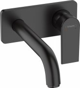 Смеситель для раковины Hansgrohe Vernis Shape настенный однорычажный черный матовый 71578670