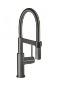 Змішувач для кухні Villeroy & Boch Steel Expert Compact з висувною лійкою антрацит 92730005