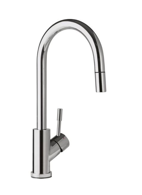 Змішувач для кухні Villeroy & Boch Umbrella Flex з висувною лійкою нержавіюча сталь полірована 925400LE