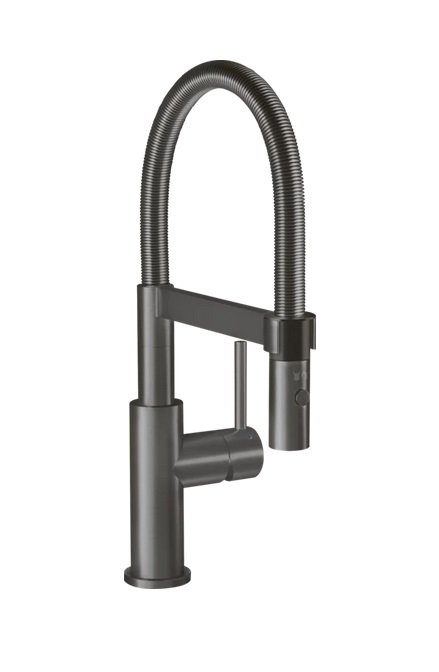 Змішувач для кухні Villeroy & Boch Steel Expert Compact з висувною лійкою антрацит 92730005