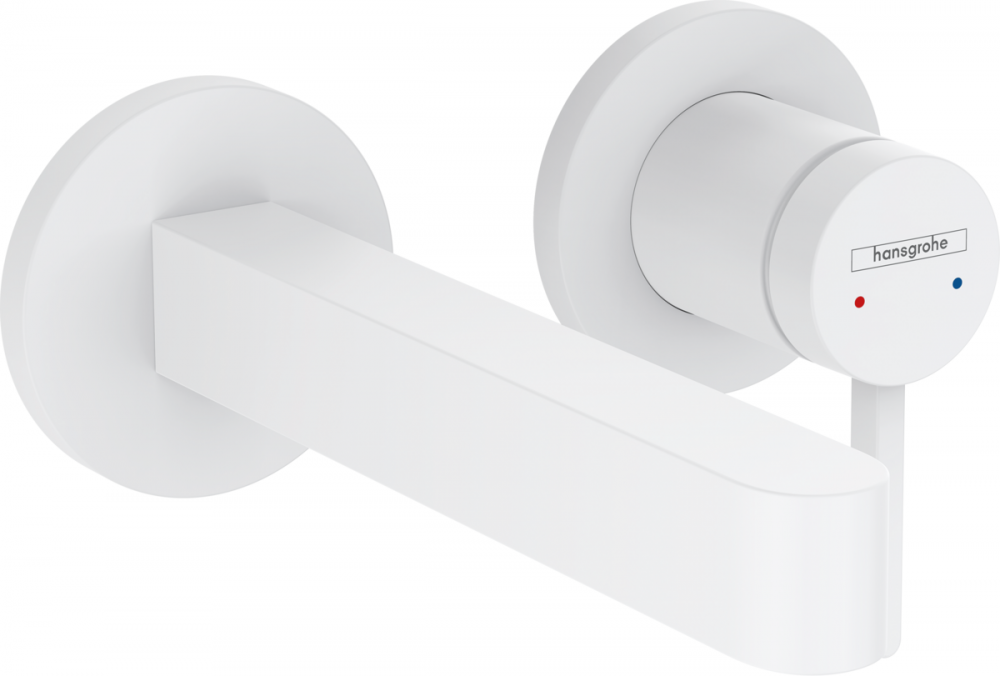 Смеситель для раковины Hansgrohe Finoris настенный однорычажный белый матовый 76051700