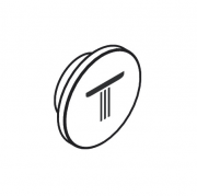 Кнопка-символ для термостата для душа Axor верхний душ Rain small хром 93663000