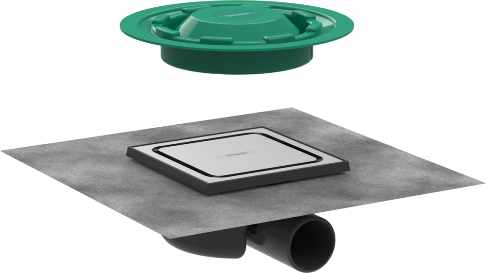 Сливной трап для душа Hansgrohe RainDrain Spot 150х150 мм матовая нержавеющая сталь 56055800