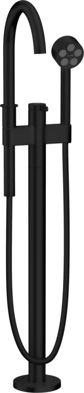 Смеситель для ванной Axor One напольный с ручным душем черный матовый 48440670
