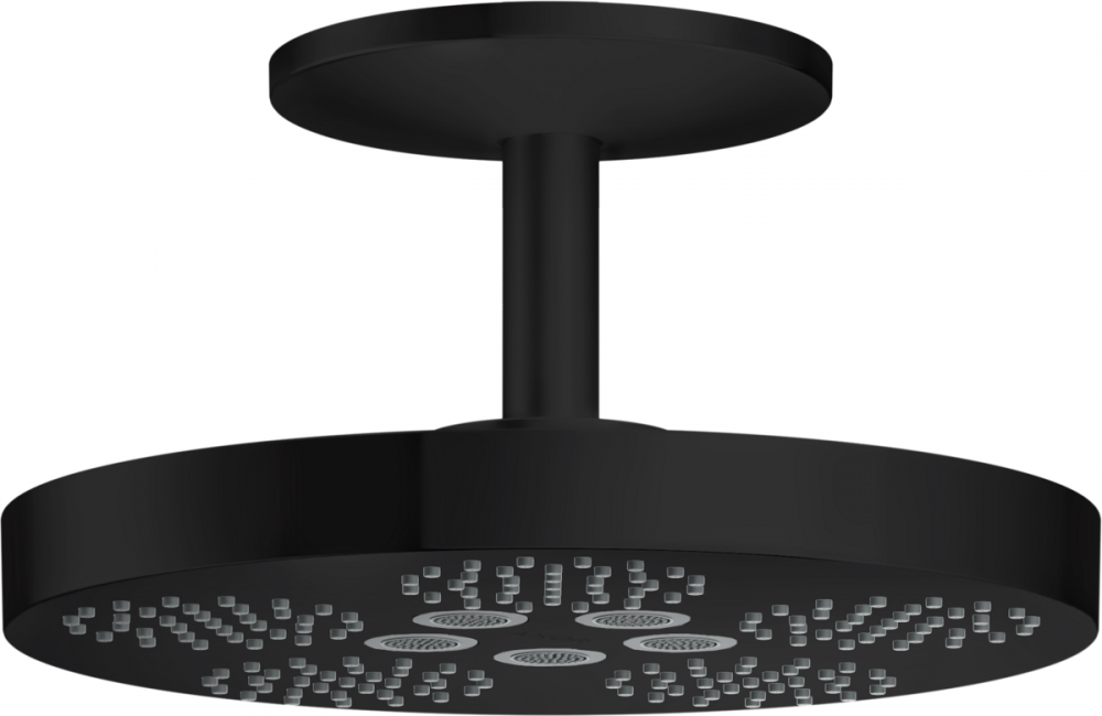 Верхний душ Axor One 282 мм 2-режимный с потолочным держателем черный матовый 48494670